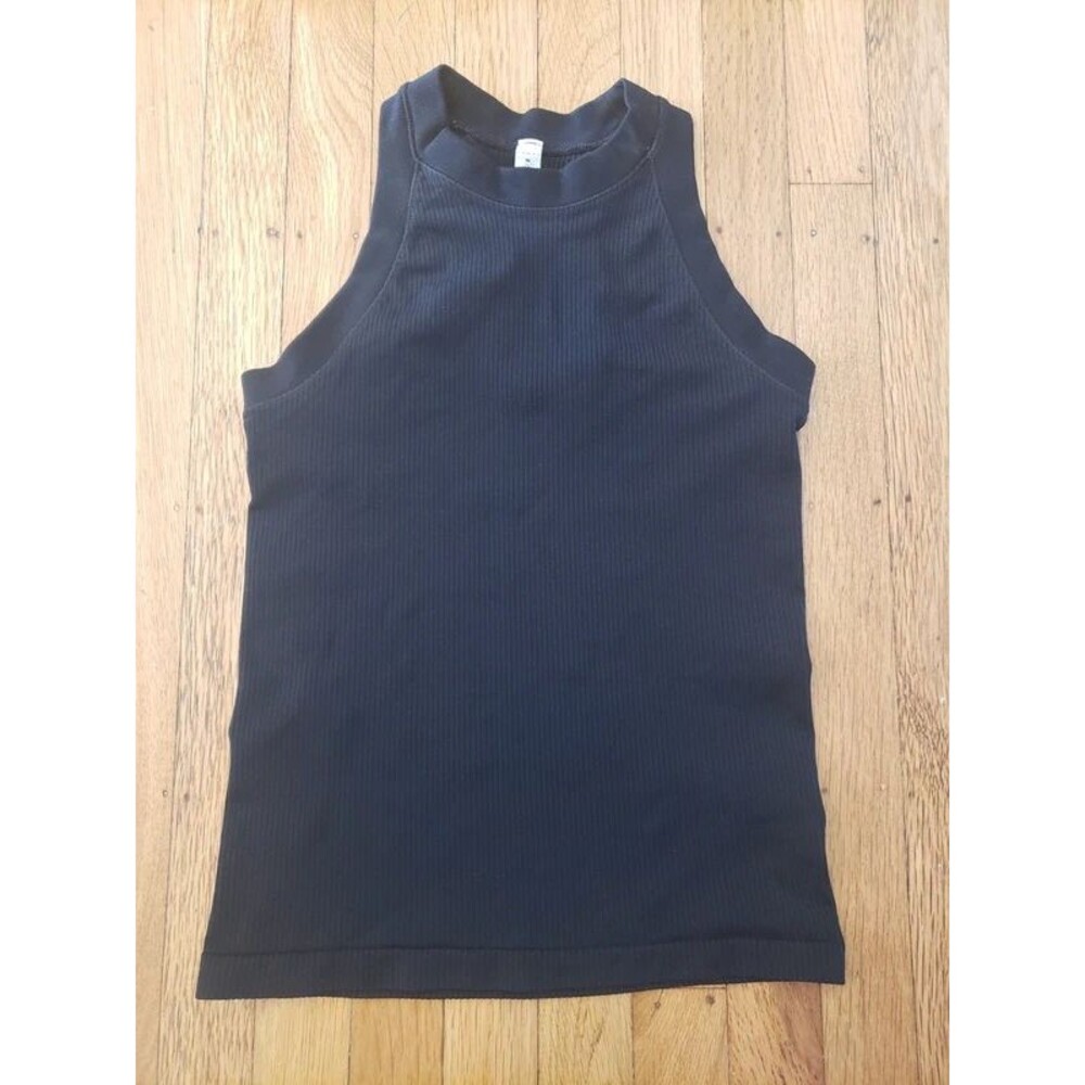 Athleta Black Ribbed Racerback Tank Size XS - Picture 1 of 3